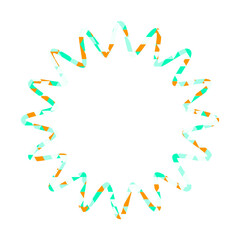 ステンドグラス風吹き出し　三角形模様　丸みのあるギザギザした形