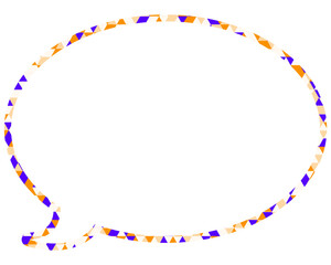 ステンドグラス風吹き出し　三角形模様　丸形