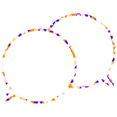 ステンドグラス風吹き出し　三角形模様　重なる会話