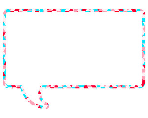 ステンドグラス風吹き出し　三角形模様　四角形
