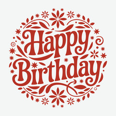 Happy Birthday Greeting Cards with Paper Cut Out Style, Happy Birthday calligraphy text for invitation Card