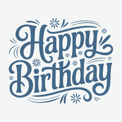 Happy Birthday Greeting Cards with Paper Cut Out Style, Happy Birthday calligraphy text for invitation Card