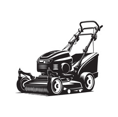 mowing Machine silhouette vector illustration