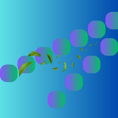 This is a design with leaves and gradient background 