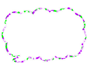 ステンドグラス風吹き出し　三角形模様　細長い雲形
