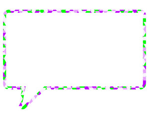 ステンドグラス風吹き出し　三角形模様　四角形