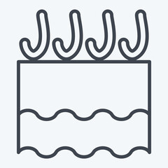 Icon Craked Skin. related to Cosmetology symbol. line style. design editable