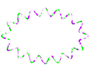 ステンドグラス風吹き出し　三角形模様　細長い丸みのあるギザギザした形