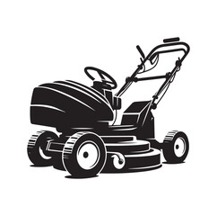 mowing Machine silhouette vector illustration