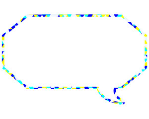 ステンドグラス風吹き出し　三角形模様　細長い八角形