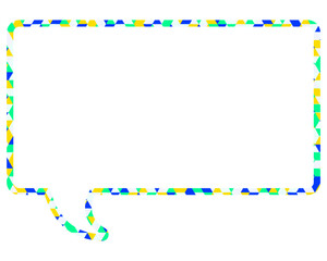 Fototapeta premium ステンドグラス風吹き出し 三角形模様 四角形
