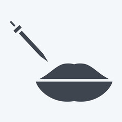 Icon Lip Filler. related to Cosmetology symbol. glyph style. design editable