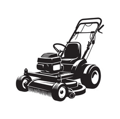 mowing Machine silhouette vector illustration