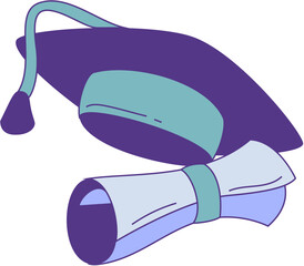 Graduation Icon with Diploma