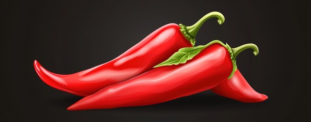 Two Vibrant Red Chili Peppers
