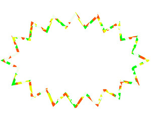 ステンドグラス風吹き出し　三角形模様　細長いギザギザした形