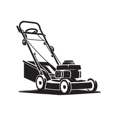 mowing Machine silhouette vector illustration