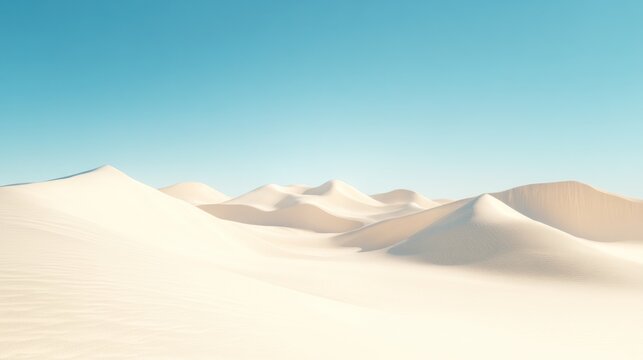 Serene Desert Landscape Under a Clear Sky: Minimalist Dunescape