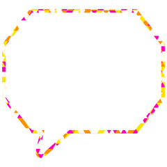 ステンドグラス風吹き出し　三角形模様　角のある八角形