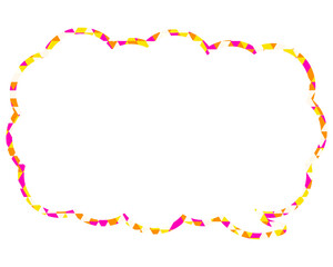 ステンドグラス風吹き出し　三角形模様　細長い雲形