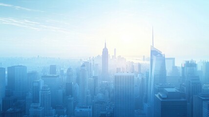 Fototapeta premium Modern city skyline showcases sustainable architecture with elegant design elements. Generative AI