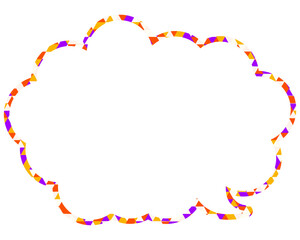 Fototapeta premium ステンドグラス風吹き出し 三角形模様 丸みのある雲形