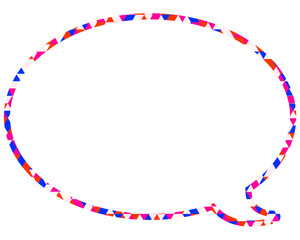 ステンドグラス風吹き出し　三角形模様　丸形