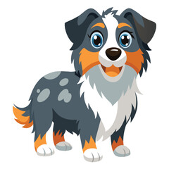 Obraz premium A cheerful cartoon dog with vibrant orange and gray fur, bright blue eyes, and a playful stance. This friendly character exudes charm and joy.