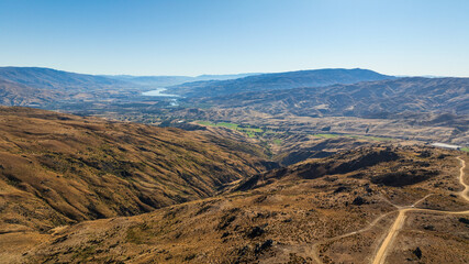 Travelling the dirt road up the dangerous route up Nevis road