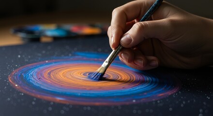 Artistic spiral galaxy drawing