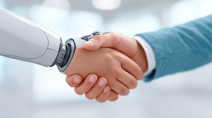 The collaboration between humans and robots. Using AI and advanced technology to enhance business operations for maximum efficiency and cost reduction.