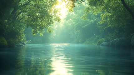 Fototapeta premium a valley deep in the sun