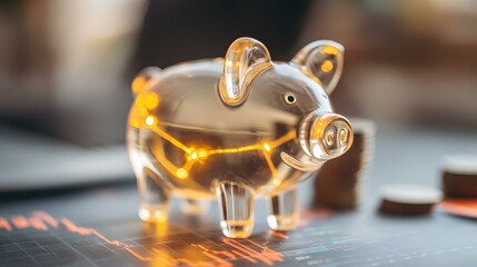 shaped like a crystal globe floating over an abstract digital ocean