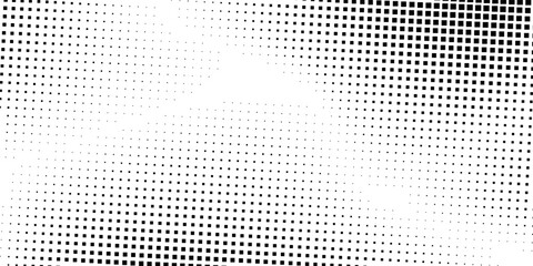 Grunge halftone gradient background. Faded grit noise texture. White and black sand wallpaper. Retro pixelated backdrop abstract modern