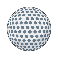 Minimalist Vector Golf Ball with Dimples Design.