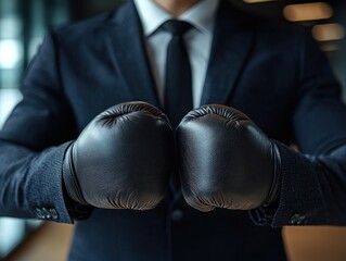 Businessman Ready to Fight