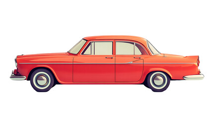 Classic Red Car 3D Illustration