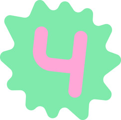 Ransom Number 4 Handdrawn Alphabet