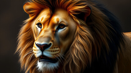 Naklejka premium a lion, domineering look, confidence, perfect hair and mane