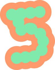 Ransom Number 5 Handdrawn Alphabet