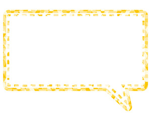 ステンドグラス風吹き出し　三角形模様　四角形