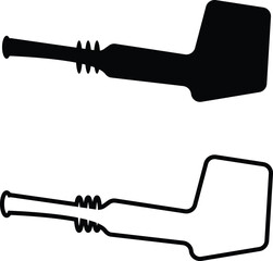 Tobacco pipes icon set. Cigarette vector logo design Smoking Pipe silhouette collection isolated on transparent background Vintage old fashion addiction tool cigarette usually smoked by elderly people