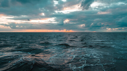Dramatic ocean sunset breathtaking seascape incredible waves powerful nature beauty