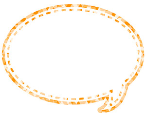 ステンドグラス風吹き出し　三角形模様　丸形