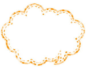 ステンドグラス風吹き出し　三角形模様　丸みのある雲形