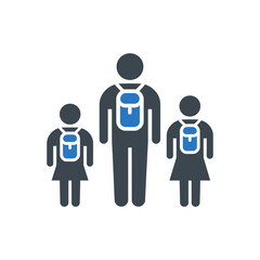 Adult Student Backpack Icon