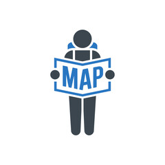 Person Reading Map Icon