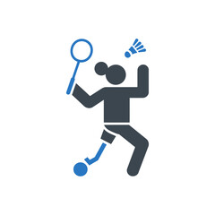 Badminton Player Sport Icon