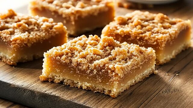 Delightful Caramel Crumble Bars: A Close-Up Showcase of Sweet Treats