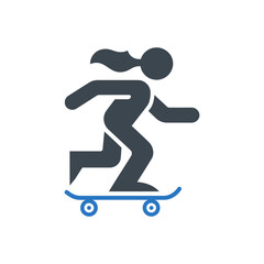 Skateboarding Action Sport Icon
